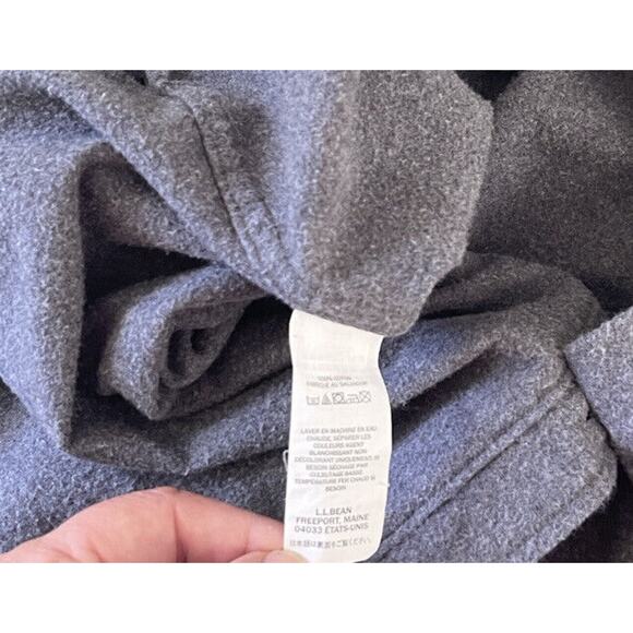 LL Bean Chamois Cloth Long Sleeve Shirt Flannel Thick Gray Large - Picture 5 of 8